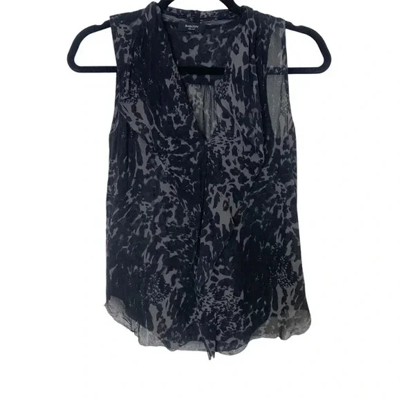 BABATON Aritizia Leopard Animal Print 100% Silk Sleeveless Top Size XS - Picture 1 of 8
